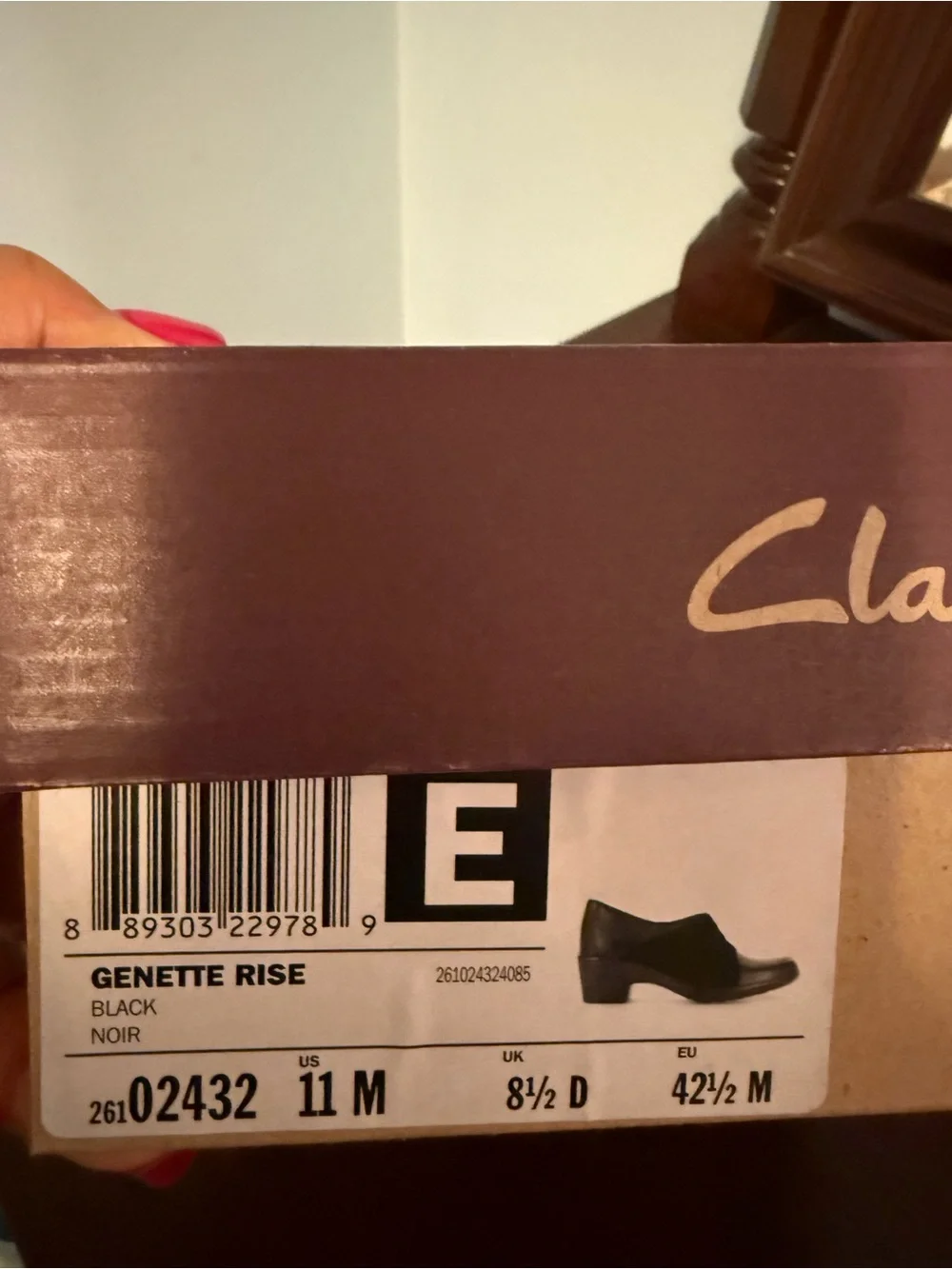 Clarks Black Leather Slip-On Loafers with Wrapped Vamp